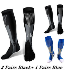 2/3/4 Pairs Compression Socks Knee High Sports Socks Medical Nursing Stockings Varicose Veins Socks Outdoor Cycling Socks