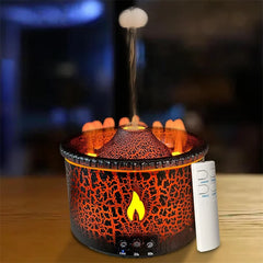 Volcano Essential Oil Diffuser 300ml Humidifier with Flame & Volcano Mist Mode 2 Colors  Timer  Auto Shut-Off Remote Control