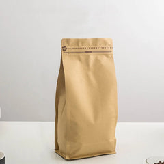 50pcs Eight-side Self-standing Coffee Bags Snack Dried Fruit Aluminum Foil Zipper Bag Coffee Bean Food Packing One-way Valve Bag