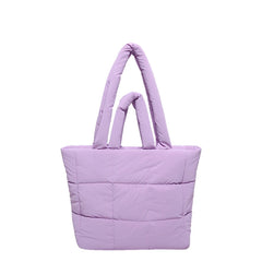 Women Puffer Tote Bag Fashion Shoulder Bag Large Capacity Soft Cloud Tote Bag Quilted Tote Purse Stylish Commuting Bag