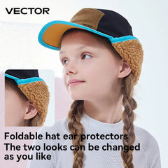 VECTOR Eskimo Children's Lamb Fleece Ear Protection Hat Is Cold Resistant Warm Soft and Skin Friendly with A Three-dimensional