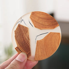 6Pcs Wooden Drink Coasters Epoxy Resin Coster with with Holder Heat-Resistant for Coffee Table Housewarming Gifts Home Decor