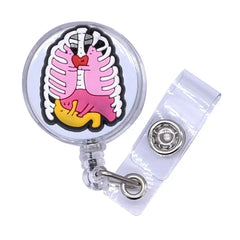 2022 New Design 1 Piece High Quality Silicone Retractable Hospital Nurse Badge Holder Reel Cute Cartoon ID Card Holder Keychains