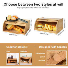 Premium Bamboo Bread Box, Bread Storage And Organizer, Organizer For Kitchen Countertop