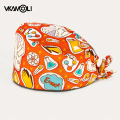 Operating room work hats printed with orthopedic series patterns.100% cotton medical staff scrubs hat