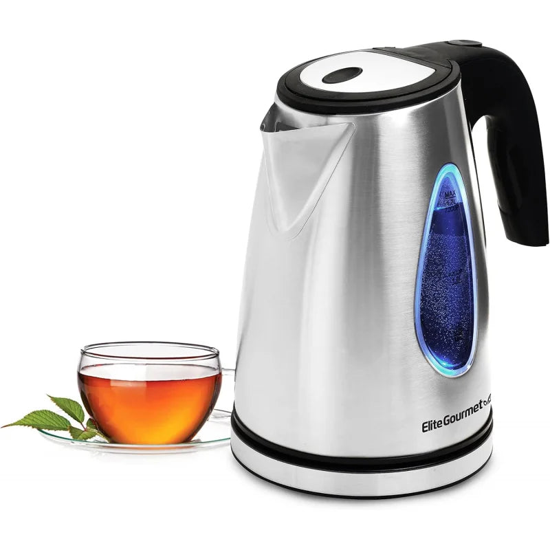 EKT-1271 # Ultimate 1.7 liter electric kettle-stainless steel design & cordless 360 ° base, stylish blue LED interior, handy AUT