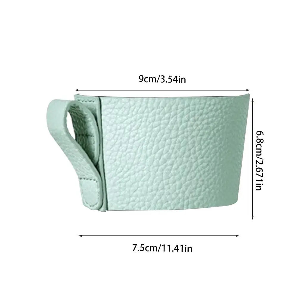 Cup Sleeves For Hot Drinks Insulated Mug Sleeve Hand Protector Reusable Jacket With Handle Cafe Insulator PU Leather For Hot &