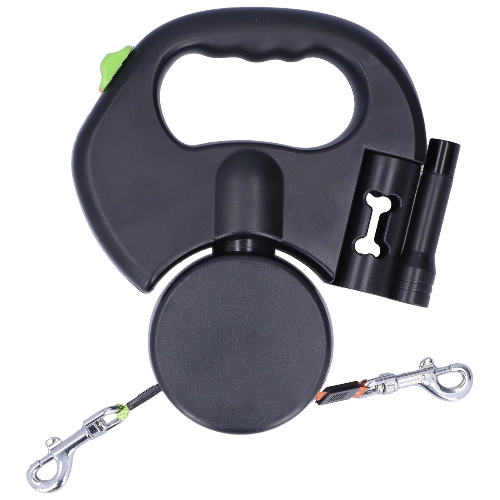 Retractable Dog Leash Automatic Retractable Pet Leash 1 Tow 2 Retractable Double Dog Leash with Flashlight and Bag Dispenser