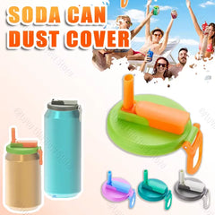 2PCS Soda Can Lids Silicone Straws Can Covers Creative Sealed Soda Cap Reusable Beverage Can Cover for Canned Drinks Beer Juice