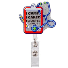 Lovely Cartoon Shiny PVC Medical Nurse Doctor Hospital Retractable Badge Reel Exhibition Name Card Holder Keychains Brooches