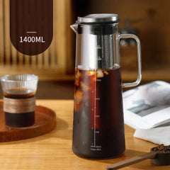 Cold Brew Iced Coffee Maker Airtight  Tea Infuser 1000ml 2L Glass Carafe with Removable Stainless Steel Filter Iced Tea Maker