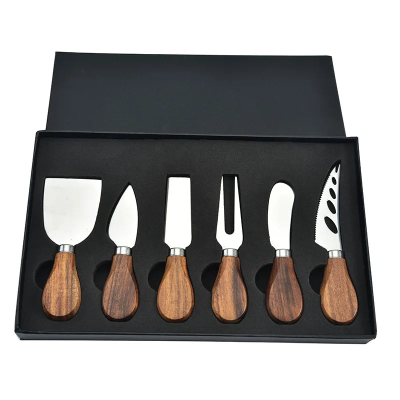 6-Piece Cheese Knives Set for Charcuterie Boards and Cutlery, Stainless Steel Cheese Knife Set Collection