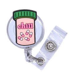 2022 New Design 1 Piece High Quality Silicone Retractable Hospital Nurse Badge Holder Reel Cute Cartoon ID Card Holder Keychains