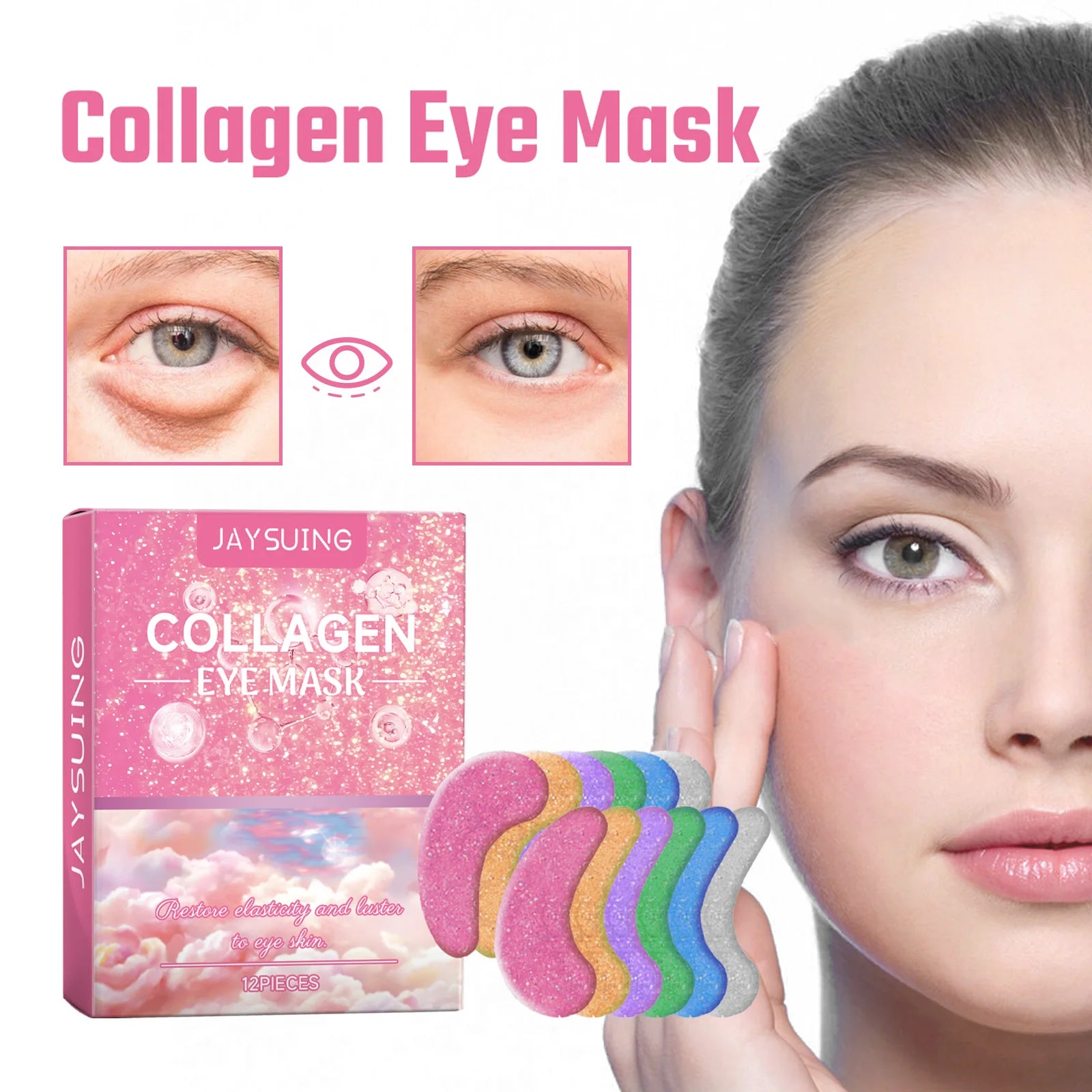 Collagen Eye Mask Eye Care Patches Smooth Fine Lines Fade Dark Circles And Eye Bags Moisturize The Skin Eyes Care Products