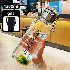 Large Capacity Glass Water Bottle Transparent Milk Juice Cup with Stainless Tea Infuser Outdoor Portable Leakproof Glass Bottle