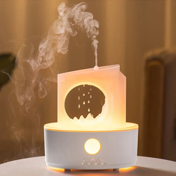 Rain Clouds Aroma Diffuser Air Humidifier Remote Control Ultrasonic Fragrance Atomizer with LED Nightlight Zen Raindrop Diffuser