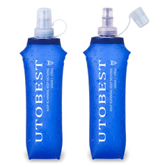 UTOBEST 250ml 350ml 500ml Soft Flask Folding Collapsible TPU Water Bottle for Outdoor Running Hiking Cycling