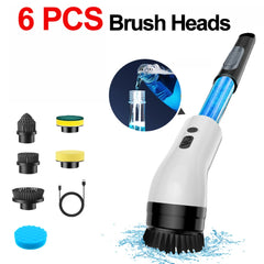 9 in 1 electric cleaning brush, handheld liquid filling cleaning brush, long handle telescopic electric brush, electric mop