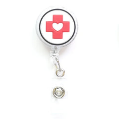 2022 New Design 1 Piece High Quality Silicone Retractable Hospital Nurse Badge Holder Reel Cute Cartoon ID Card Holder Keychains