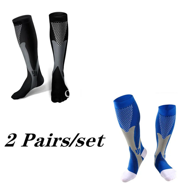 2/3/4 Pairs Compression Socks Knee High Sports Socks Medical Nursing Stockings Varicose Veins Socks Outdoor Cycling Socks