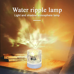 Dynamic Rotating Water Ripple Night Light Ocean Wave Projector Light 16 Color Changing Crystal Table Lamp with Remote for Party