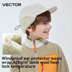 VECTOR Eskimo Children's Lamb Fleece Ear Protection Hat Is Cold Resistant Warm Soft and Skin Friendly with A Three-dimensional