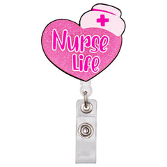 Lovely Cartoon Shiny PVC Medical Nurse Doctor Hospital Retractable Badge Reel Exhibition Name Card Holder Keychains Brooches