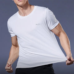 Men Gym t Shirt Short Sleeve Running Sport t Shirts Man Quick Dry Fitness Football Shirt Top Soccer Jersey Male Gym Sportswear