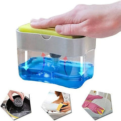 Plastic 2-in-1 Sponge Box With Soap Dispenser Double Layer Kitchen soap dispenser sponge Scrubber Holder Case  WJ608