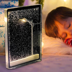 Handmade Snow Scene Night Light Desk Light Christmas Crafts Snowy Night Lamp Decor Arts And Crafts Night Street Lamps for Girls