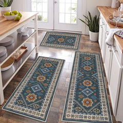 Kitchen rug set 3 pieces, washable kitchen mat, for thick floor kitchen floor mat, for hallway laundry holiday decoration