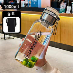 Large Capacity Glass Water Bottle Transparent Milk Juice Cup with Stainless Tea Infuser Outdoor Portable Leakproof Glass Bottle