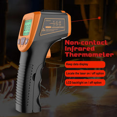 Infrared Thermometer No-contact Digital Industry LCD Screen Pyrometer IR Temperature Meter Imager Humidity Ambient Meter