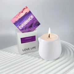 Fruity scented natural massage oil candle. Low heat. 1.69 oz, coconut wax. Hydrating. For home & V-Day. Natural luxury. Soothing