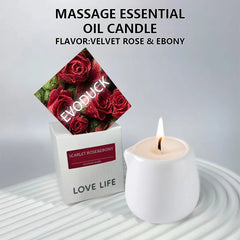 Fruity scented natural massage oil candle. Low heat. 1.69 oz, coconut wax. Hydrating. For home & V-Day. Natural luxury. Soothing