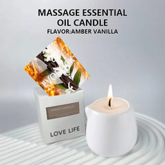 Fruity scented natural massage oil candle. Low heat. 1.69 oz, coconut wax. Hydrating. For home & V-Day. Natural luxury. Soothing