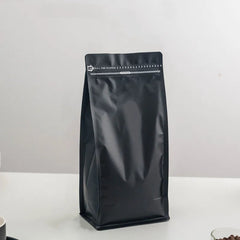 50pcs Eight-side Self-standing Coffee Bags Snack Dried Fruit Aluminum Foil Zipper Bag Coffee Bean Food Packing One-way Valve Bag