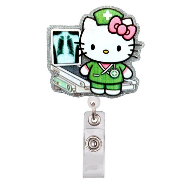 MINISO Lovely Kitty Cats Nurse Doctor Cartoon Hospital Medical Workers Clips Badge Reels Brooches Keychains Name Cards Holders