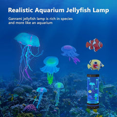 15inch Jellyfish Lava Lamp 17 Colors Changing Jellyfish Lamp With Remote Control USB Plug-in Bubble Fish Lamp Kids Night Light