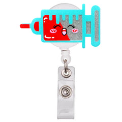 Lovely Cartoon Shiny PVC Medical Nurse Doctor Hospital Retractable Badge Reel Exhibition Name Card Holder Keychains Brooches