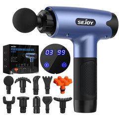 Sejoy WS-028 Fascia Gun Tissue Massager 30 Speeds Lightweight Body Massage with LED Touch Screen 10 Replaceable Massage Heads