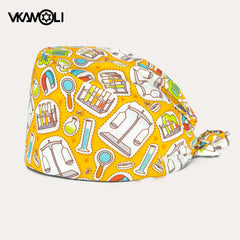 Operating room work hats printed with orthopedic series patterns.100% cotton medical staff scrubs hat