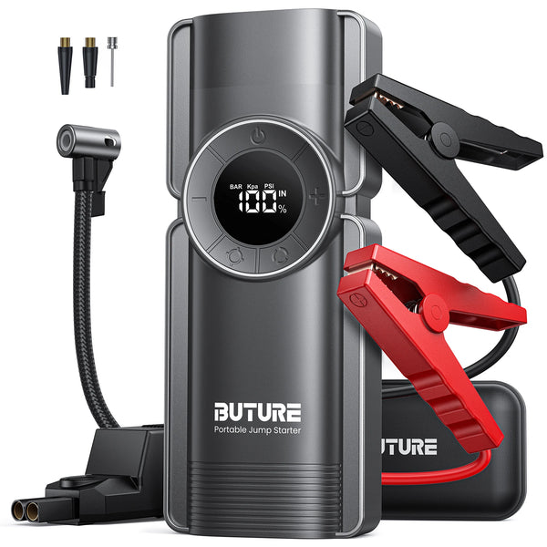 Buture 4 In 1150PSI Pump Air Compressor Jump Starter 20000mAh Power Bank 2500A Starting Device 15V Digital Tire Inflator