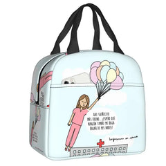 Enfermera En Apuros Doctor Nurse Lunch Bag Women Portable Cooler Thermal Insulated Lunch Box Picnic Storage Food Bento Box