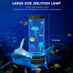 15inch Jellyfish Lava Lamp 17 Colors Changing Jellyfish Lamp With Remote Control USB Plug-in Bubble Fish Lamp Kids Night Light