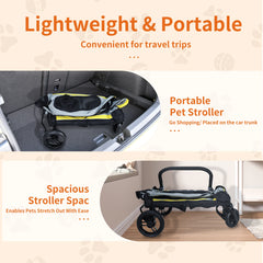 2 in 1 Dog Stroller for Car Seat Travel Carrier Convertible Portable Pet Booter for Small Dog Breeds and Cats