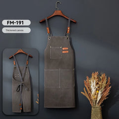 12 oz canvas waterproof apron 3 Pocket coveralls perfect for cafes, restaurants, home kitchens, thickened canvas aprons