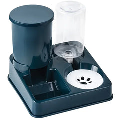 Automatic Cat Feeder Water Dispenser Set, 2 In 1 Tilted Pet Food And Gravity and Waterer