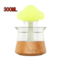 Cloud And Raindrop Humidifier Colorful Mushroom Rain Forest Aromatherapy Machine Household Rain Cloud Landscape LED Table Lamp