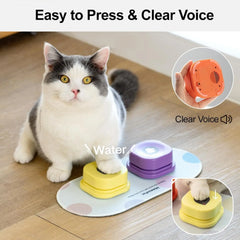 Mewoofun Dog Buttons for Communication with Anti-Slip Mat Pet Buttons Voice Recording Clicker with training Manual for Cats Dogs